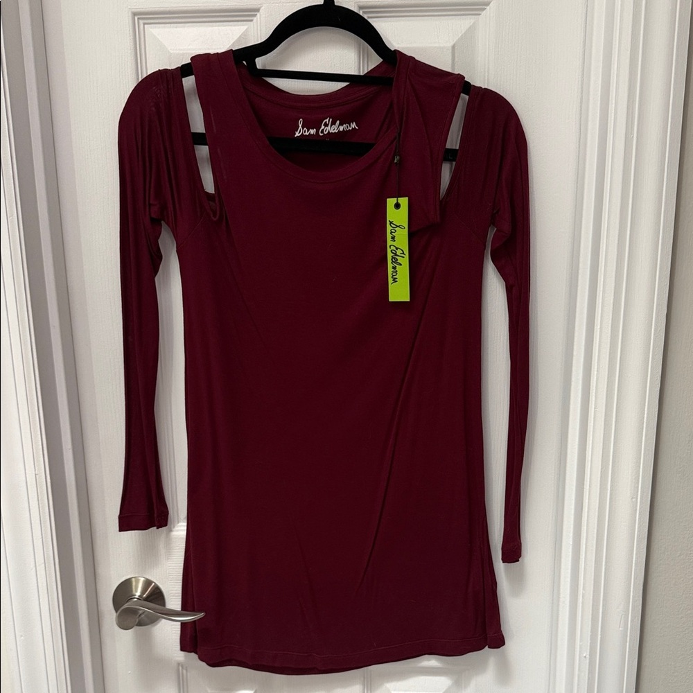Sam Edelman Deep Red Long Sleeve Blouse